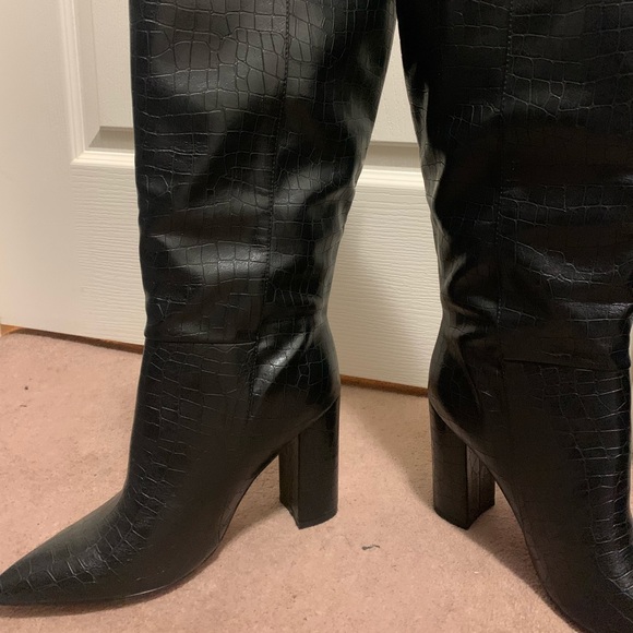 NEW BLACK KNEE HIGH BOOTS - Picture 9 of 13
